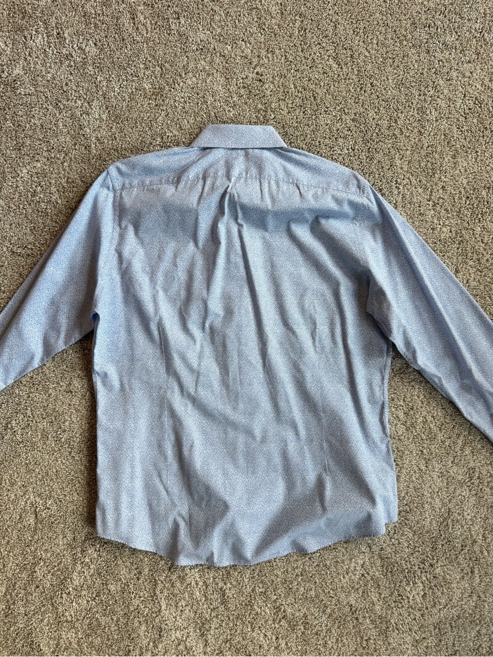 Express Extra Slim Fit Men's XL Blue Micro Print Button Down Dress Shirt 17-17.5 - Picture 8 of 9